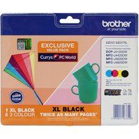 brother lc223lc227xl tri-colour  black ink cartridges - multipack black