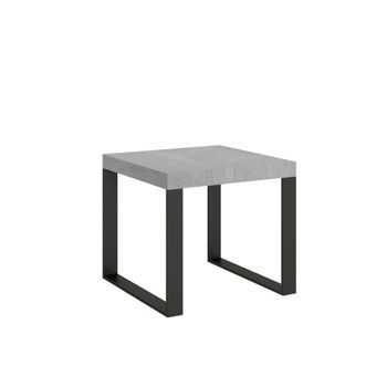 Mesa Extensible 90x90/246 Cm Tecno Cemento Estructura Antracita