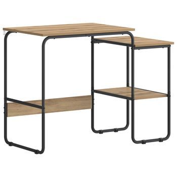 Escritorio Con Almacenamiento Roble Artisan 100 X 50 X 75 Cm Vidaxl