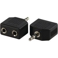 goobay duplicador audio 2x jack 35mm hembramacho negro