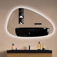 espejo de bano con luz led 100 x 625 cm asimetrico antivaho 3 colores dimmable - lomazoo valencia