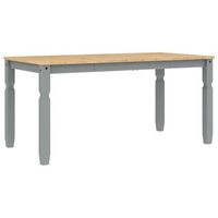 mesa de comedor corona madera maciza de pino gris 160x80x75 cm