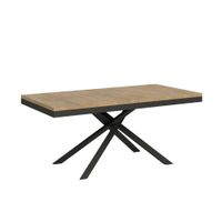 mesa extensible 90x180284 cm efecto madera roble natural