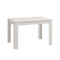 mesa de comedor extensible nerea de tablero laminado sintetico de diseno moderno en color blanco 76 x 120-160 x 80 cm