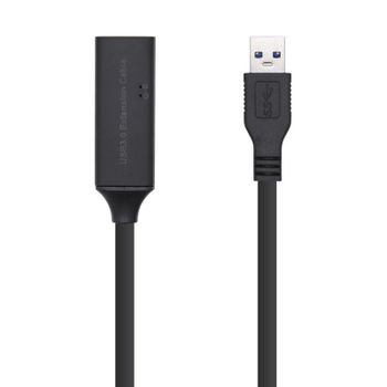 Aisens Cable Alargador USB 3.0 Tipo A Macho/Hembra con Amplificador 5m Negro