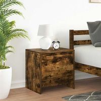 mesita de noche - mueble de dormitorio - madera contrachapada - roble ahumado 45x34x445cm