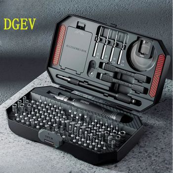 DGEV-Juego de Destornilladores 145 en 1, Brocas Magnéticas de Precisión, Kit de Reparación Manual Inalámbrico