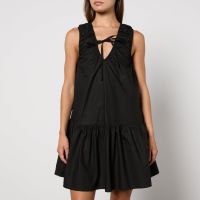 ganni cotton-poplin mini dress - eu 36uk 8