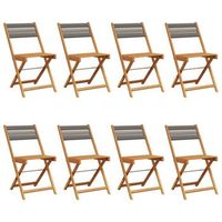 pack 8 uds sillas de jardin  silla de exterior  sillon plegables madera maciza acacia gris