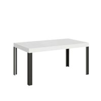 mesa extensible 80x160244 cm efecto madera fresno blanco hierro