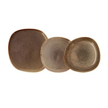 12 Piezas - 4 Personas Bidasoa Ikonic - Marrón Apto Microondas