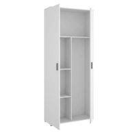 armario multiusos con 2 puertas imitacion madera blanca 78x35h190 cm