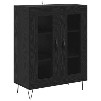 Aparador Roble Negro 69,5 X 34 X 90 Cm Madera De Ingeniería Vidaxl