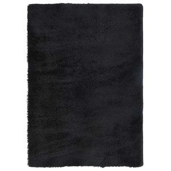 Alfombra Peluda De Pelo Largo Navarra Negra 160x230cm Poliéster Vidaxl