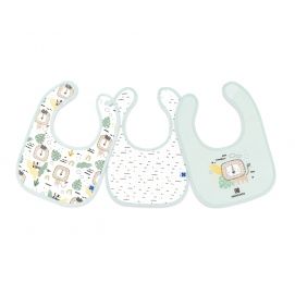 Set de 3 baberos de algodón Savanna Menta