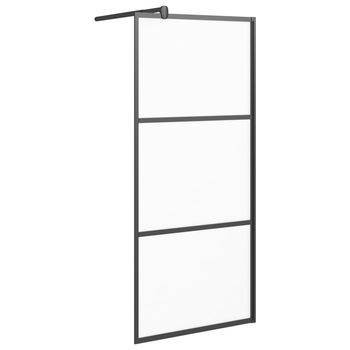 Mampara De Ducha Accesible Vidrio Esg Esmerilado Negro 80x195cm Vidaxl