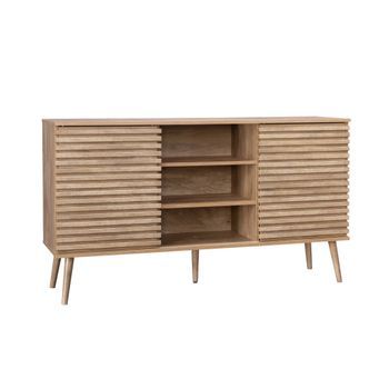 Aparador Escandinavo De Madera Con 2 Puertas, 140cm, Natural