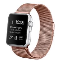 cool correa metalica rosa dorado para apple watch 4244 mm series 12345
