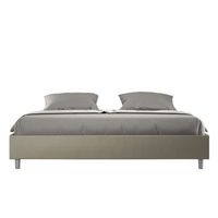 cama sin somier acolchada sin cabecero 180x210 cuero sintetico capuchino azelia