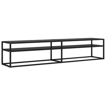 Mueble Para Tv | Mueble De Salón | Gabinete De Tv Vidrio Templado Negro 200x40x40,5 Cm