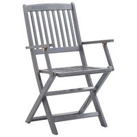 pack 6 uds sillas plegables de jardin  silla de exterior  sillon madera maciza de acacia