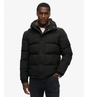 superdry para hombre m5011743a chaqueta acolchada con capucha everest negro l casual poliester