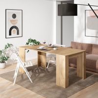 consola extensible efecto madera roble 180x90x77cm