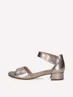 caprice heeled sandal metallic made of leather with block heel size 41