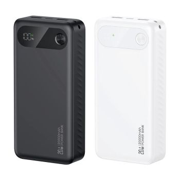 USAMS CD251 PB80 PD20W 37Wh 20000mAh Banco de energía con pantalla LED Batería externa Fuente de alimentación con 1 entr