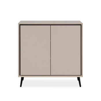 Cómoda 2 puertas con patas de plástico l90 cm - topo y negro