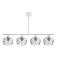 fabrilamp lampara estela 4xe14 blanca regx75x13 cm ctulipas cristal tallado transparente