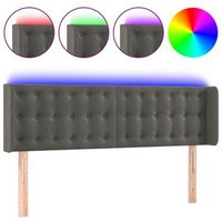 cabecero con led de terciopelo gris oscuro 147x16x7888 cm vidaxl