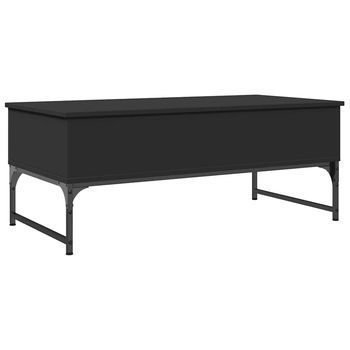Mesa De Centro De Madera Ingeniería Y Metal Negro 100x50x40 Cm Vidaxl