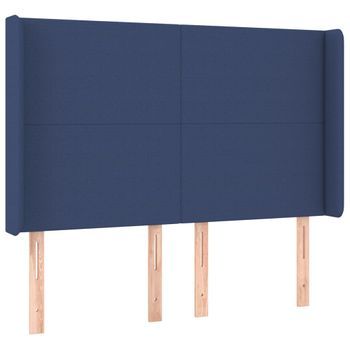 Cabecero Cama Mueble De Dormitorio Con Led De Tela 147 X 16 X 118/128 Cm Azul M02_0000393