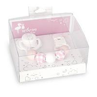 arias set chupete con cadena piezas de madera y pinza blanca para munecos arias 6400