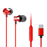 auricular intrauditivo usb-c aiwa estm-50usb-crd color rojo microfono integrado mando a distancia driver 10mm