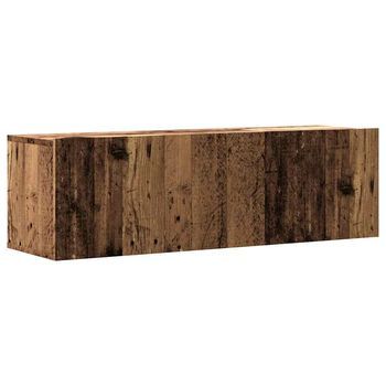 Mueble De Tv | Mueble De Salón | Gabinete De Tv De Pared Madera Ingeniería Envejecida 100x30x30 Cm