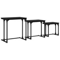 3 piezas mesa de cafe  mesa de centro nido roble negro madera contrachapada