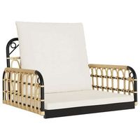 silla columpio con cojines ratan sintetico y acero 63x58x39 cm