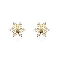pendientes de mujer copos de nieve de plata 925 oro