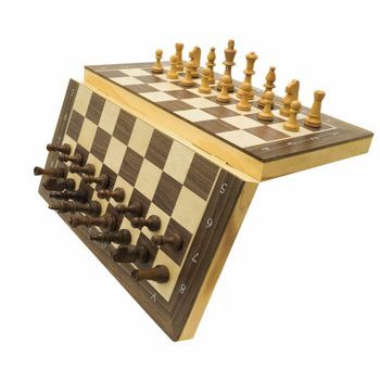 Juego De Ajedrez Magnético Plegable De Madera