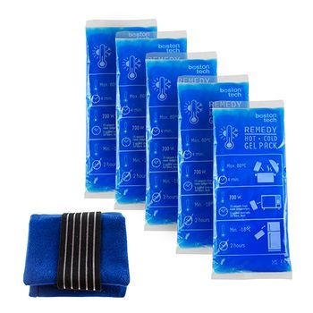Bolsas De Gel Multiuso Para Frío/calor Compresas Universales Re-utilizables Para Nevera Y Microondas Incluye Cubiertas De Lana Nueva Versión Para Dolores Y Lesiones (5 Bolsas 1 Cubierta)