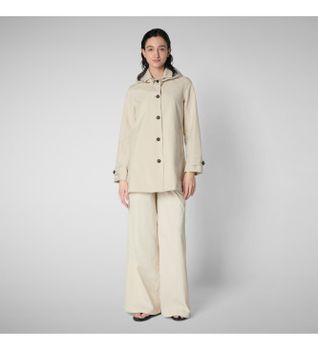 Save The Duck para mujer. D42250W-GRIN20 Abrigo April verde beige (L), Casual, Poliéster, Manga larga