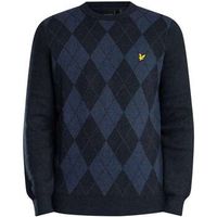 lyle  scott jersey jersey de algodon merino con estampado de rombos para hombre