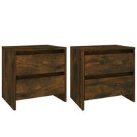 pack 2 uds mesita noche  mesa auxiliar  mesilla roble ahumado 45x345x445 cm