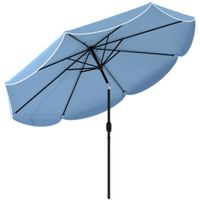 outsunny sombrilla grande jardin 27 m con inclinacion ajustable 3 posiciones manivela y volante azul celeste   aosom espana