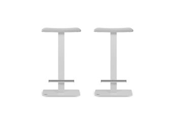 Pack 2 taburetes 63 cm  asiento blanco estructura blanco