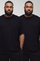 pack de 2 camisetas plus oversize negro