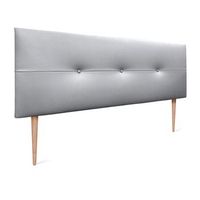 cabecero de polipiel con botones 150x105cm con patas camas 150 - plata
