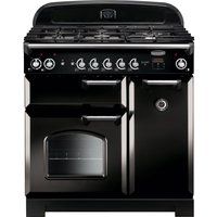 rangemaster classic cla90dffblc 90 cm dual fuel range cooker - black  chrome black